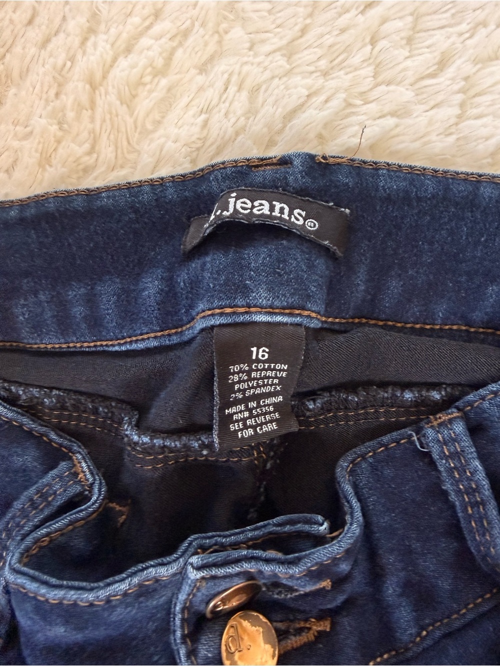 d. jeans Dark Blue Women's Skinny Jeans - Picture 2 of 4
